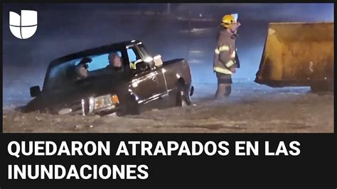 Conductores quedan atrapados entre granizo e inundaciones de más de 4