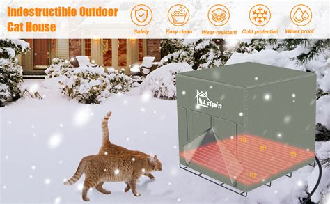 Large Heated Cat House For Outdoor Cat In Winter Lslpin Weatherproof