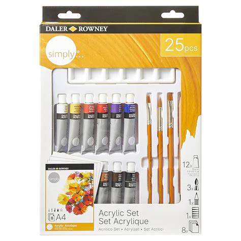 Zestaw Artystyczny Z Akrylami Acrylic Set Daler Rowney 25 Szt