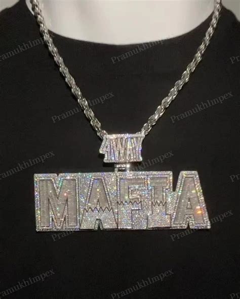 Mafia Name Letter Vvs Moissanite Diamond Iced Out Hip Hop Sterling