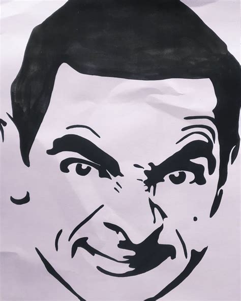 Mr. Bean | Typography portrait, Black and white photo wall, Art ...