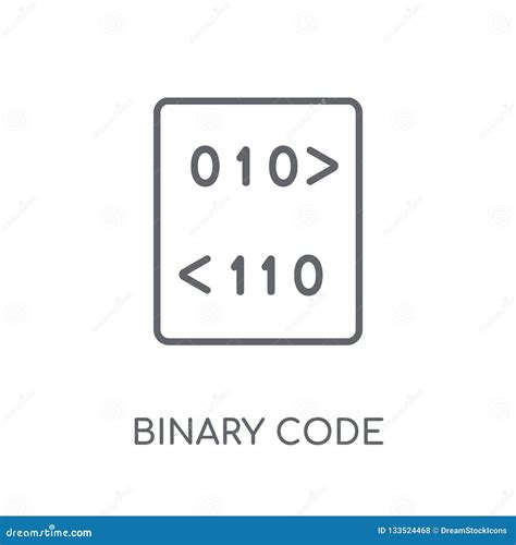 Binary Code Linear Icon. Modern Outline Binary Code Logo Concept Stock Vector - Illustration of ...