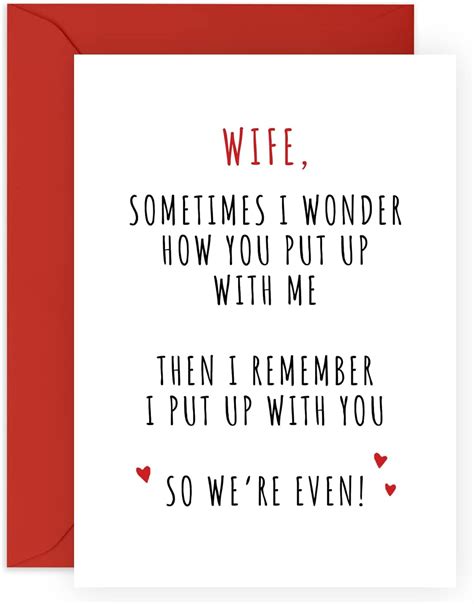 Central 23 Happy Anniversary Card For Wife How You Put Up With Me Birthday