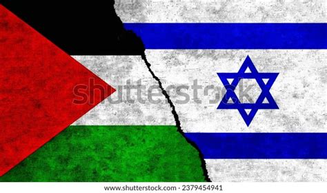 Flags Palestine Israel Together Israel Palestine Stock Illustration ...