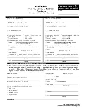 2023 2025 CA FPPC Form 700 Schedule C Fill Online Printable Fillable