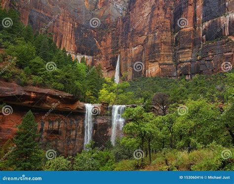 Emerald Pools Falls stock photo. Image of national, waterfalls - 153060416