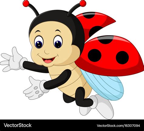 Cute Ladybug Cartoon Royalty Free Vector Image