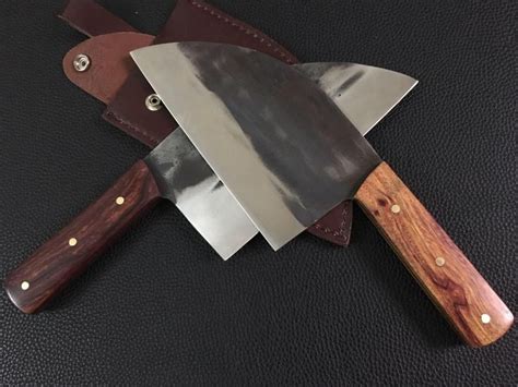 Camp Kitchen Knives Chef Knife Handmade Forged Cleaver Filleting