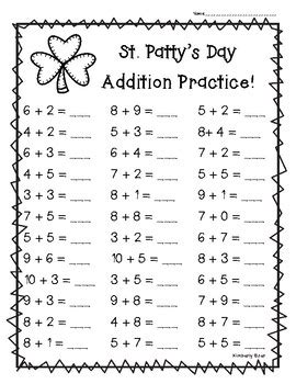 St Patrick S Day Math Worksheets Free