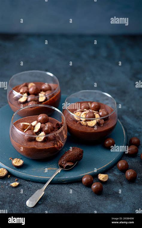 Homemade Chocolate And Maltesers Mousse Stock Photo Alamy