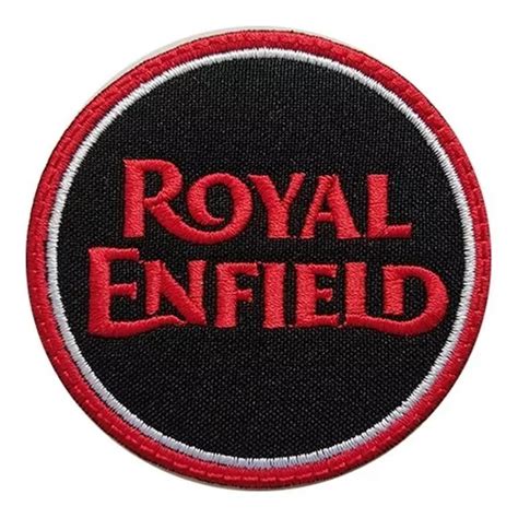 Parche Bordado Royal Enfield Texto Circular Color Rojo Cuotas Sin Inter S