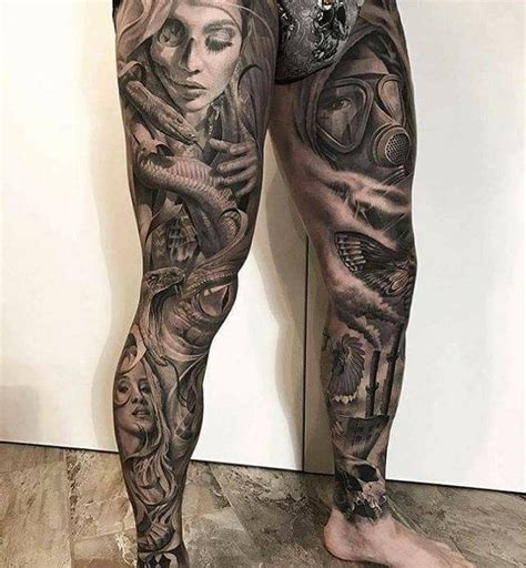 Leg Sleeve Tattoo Leg Tattoo Men Tattoo On Best Sleeve Tattoos Grey