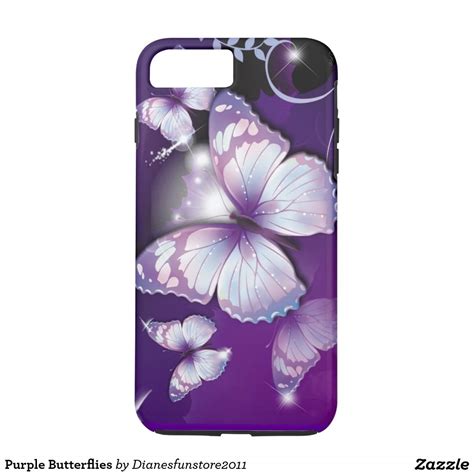 Purple Butterflies Case Mate Iphone Case Phone Case Purple Iphone Case Design