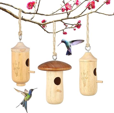 Amazon Pcs Wooden Humming Bird Houses For Outside Butterfly