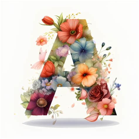 Premium AI Image | Letter A drawing A alphabet letter with flowers ...