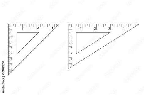 Triangle Ruler Square Set Plastic School Drafting Drawing Right Angle