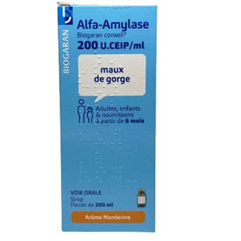 Alfa Amylase Biogaran Conseil 200 U Ceip Ml Sirop Flacon 200ml