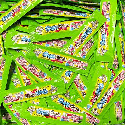 Warheads Sour Ooze Chewz Sticks Individually Wrapped Chewy Candy With Sour Filling Mango