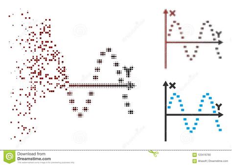 Icono Punteado Tono Medio Del Diagrama Del Seno Del Pixel De La Chispa