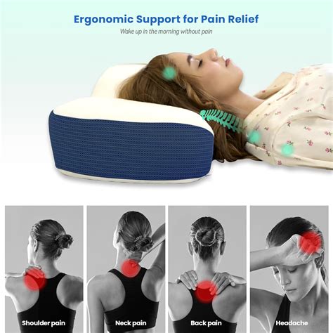 Jugbey Almohada cervical de espuma viscoelástica para dolor de cuello y