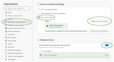 Imposta Kadaza Come Pagina Iniziale In Microsoft Edge