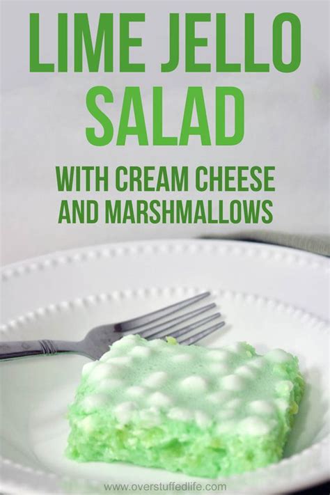 Lime Jello Salad With Cream Cheese And Marshmallows Jello Dessert Recipes Green Jello Salad