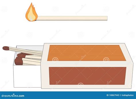 Matchbox And Lighted Stick Stock Photos Image 10867943