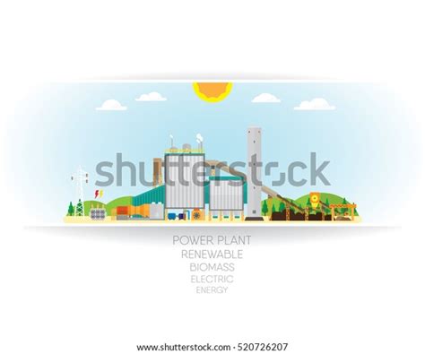 Biomass Power Plant Biomass Energy Steam Stock Vector Royalty Free 520726207