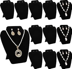 Amazon Foraineam Pack Black Velvet Necklace Earring Display