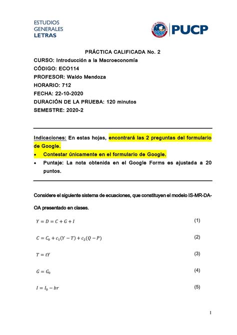 Calaméo Práctica Calificada 2 Introducción a la Macroeconomía 2020 2