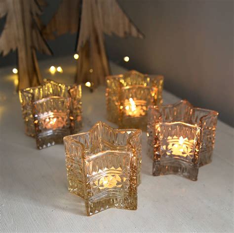 Glass Star Tealight Holder Tea Light Holder Tea Lights Glass Stars