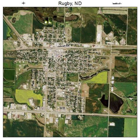 Aerial Photography Map of Rugby, ND North Dakota