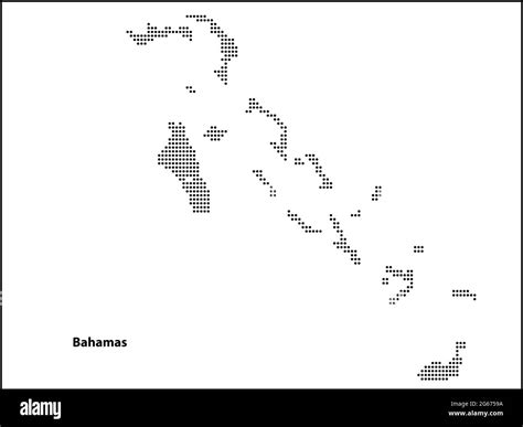 Vector Halftone Dotted Map Of Bahamas Country For Your Design Travel