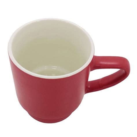 Taza Apilable Mainstays De Cer Mica De Ml Roja Walmart