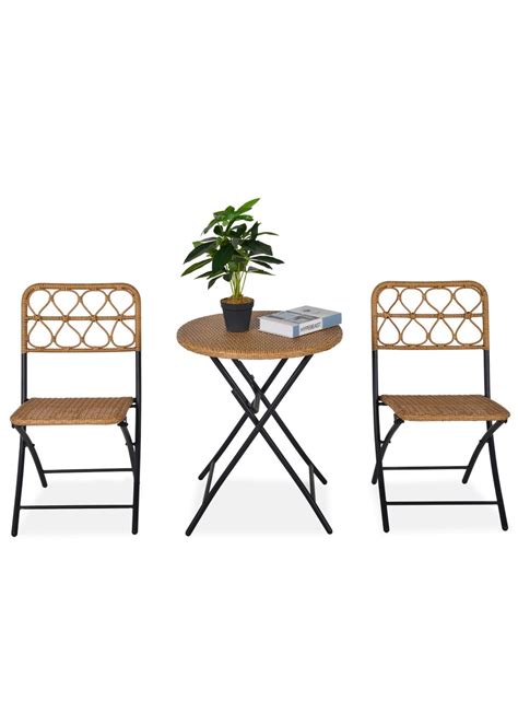 Outsunny Piece Foldable Rattan Bistro Set Matalan