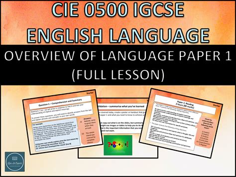 Cambridge Igcse 0500 Overview Of Language Paper 1 Teaching Resources