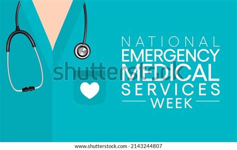 National Emergency Medical Services Week Observed Stock Vector Royalty