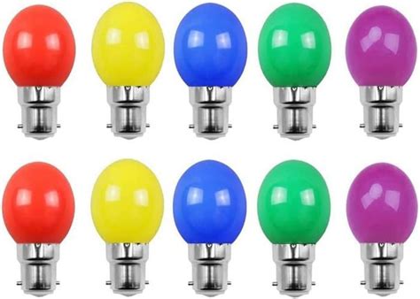 Lot De 10 Ampoules Led À Baïonnette B22 2W G45 Ampoules Multicolores