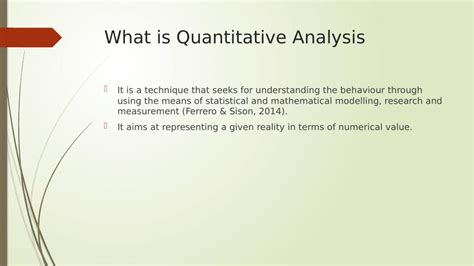 Quantitative Analysis Uses In Business Management