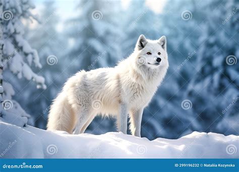 Arctic Fox in a Wild Snowy Landscape Stock Photo - Image of polar ...