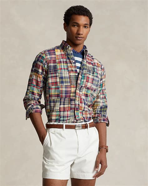 Classic Fit Patchwork Madras Shirt For Men Ralph Lauren® Uk