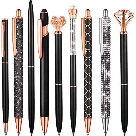 Amazon Pcs Ballpoint Pens Set Metal Crystal Diamond Pen Liquid