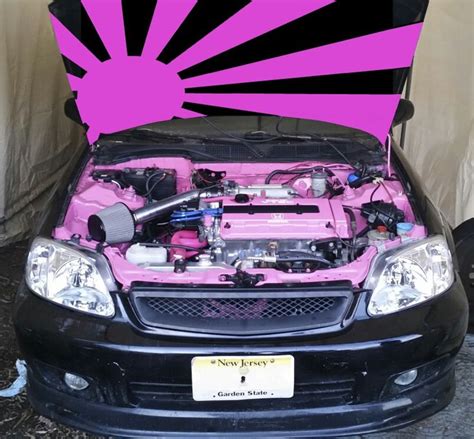 Wondering If I Should Put The Pink And Black Rising Sun Honda Civic