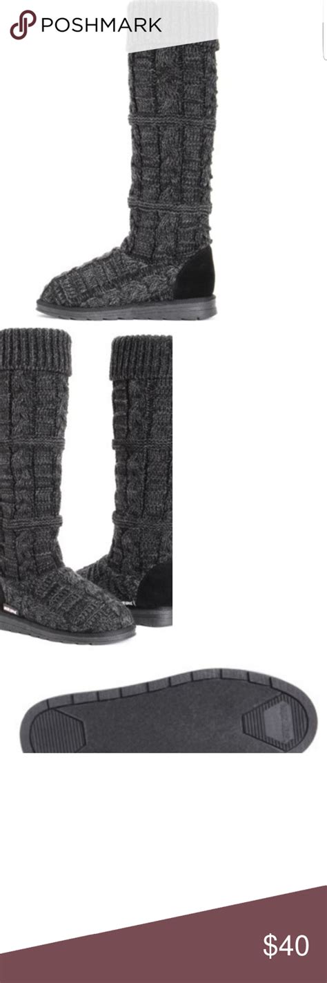 Knee High Knit Slipper Boots Slipper Boots Knitted Slippers Knee High