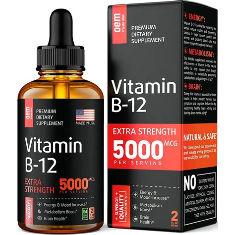 New Arrival Natural Vitamin B12 Drops 5000 Mcg Energy Mood And Metabolism Increase Methylcobalamin