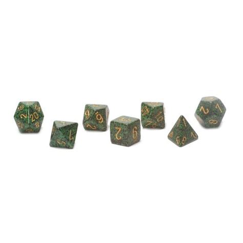 Polyhedral 7 Die Chessex Dice Set Speckled Golden Recon — Pippd