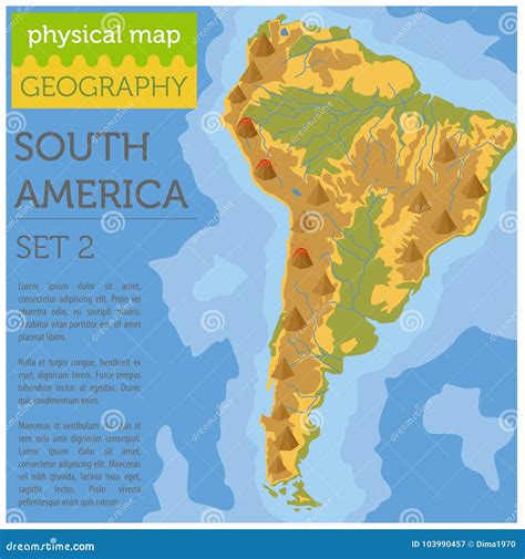 South America Physical Map Elements Build Your Own Geography In Stock