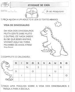 Alfabetiza O Criativa Atividades D Dinossauro Atividades