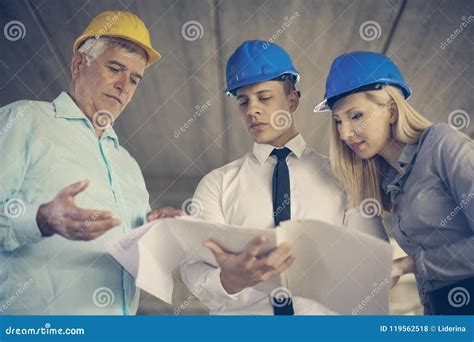 Group Of Professional Construction Managers Stock Photo Image Of