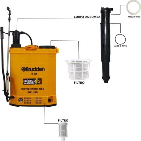 Kit Cilindro De Ar Completo Pulverizador Manual 20l Brudden Frete grátis